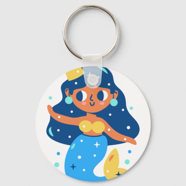 Blue mermaid key ring (Front)
