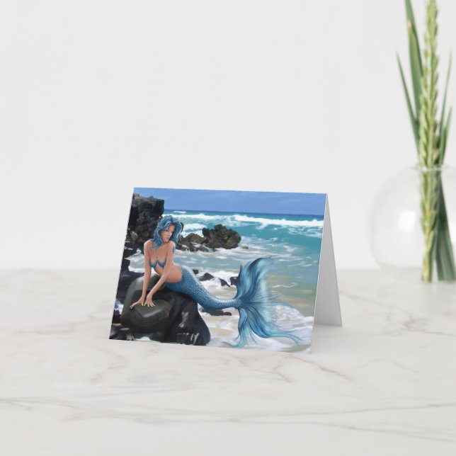 Blue Mermaid Note Cards (Front)