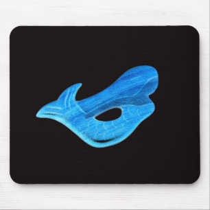 blue mermaid on black mousepad