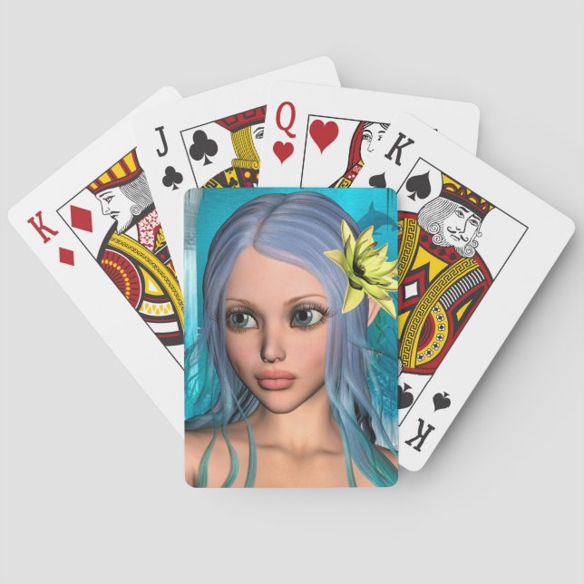 Blue Mermaid Playing Cards (Back)