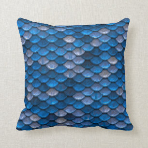 Blue Mermaid Scales Cushion