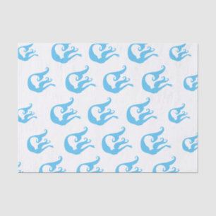 Blue Mermaid Silhouette Tissue Paper