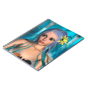 Blue Mermaid Spiral Notebook