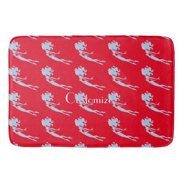 Blue Mermaid Swimmer Thunder_Cove   Bath Mat (Front)