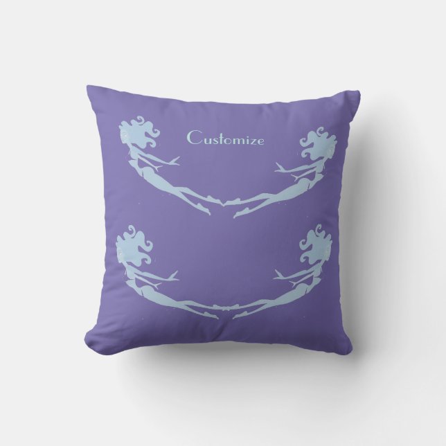 Blue Mermaid Swimmer Thunder_Cove   Cushion (Front)