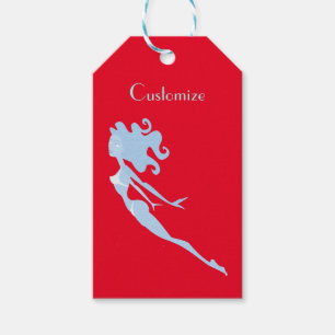 Blue Mermaid Swimmer Thunder_Cove Gift Tags