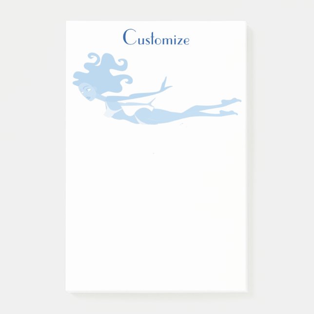 Blue Mermaid Swimmer Thunder_Cove    Post-it Notes (Front)