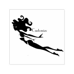 Blue Mermaid Swimmer Thunder_Cove  Self-inking Stamp