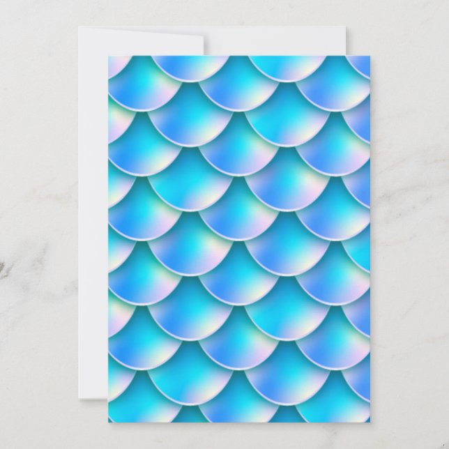 blue mermaid tail invitation (Front)