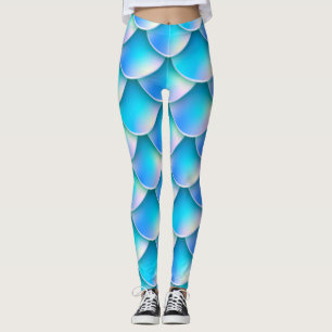 blue mermaid tail leggings