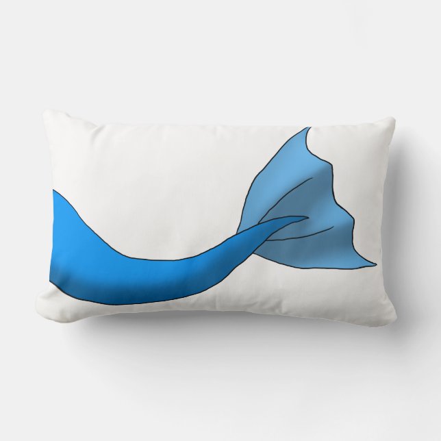 Blue Mermaid Tail Lumbar Cushion (Front)