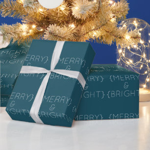 Blue Merry and Bright Wrapping Paper