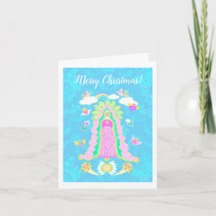 Blue Merry Christmas Our Lady of Guadalupe Note Card