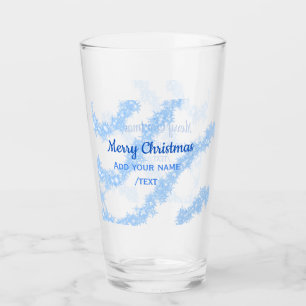 Blue merry christmas sparkle glitter lines add nam glass