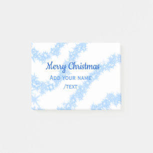 Blue merry christmas sparkle glitter lines add nam post-it notes
