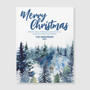 Blue Merry xmas tress forest Modern Holiday