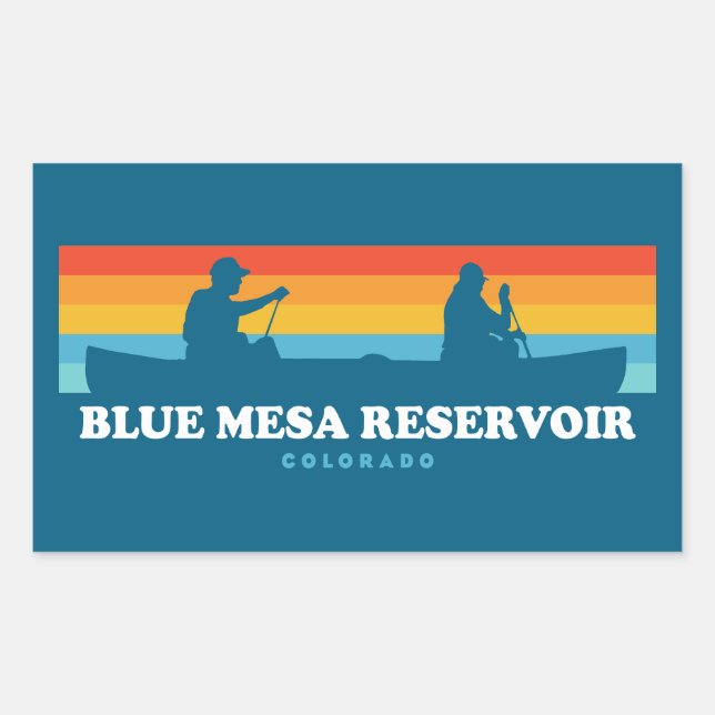 Blue Mesa Reservoir Colorado Canoe Rectangular Sticker (Front)