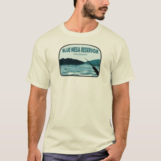 Blue Mesa Reservoir Colorado Fishing Rod T-Shirt (Front)