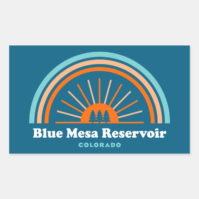 Blue Mesa Reservoir Colorado Rainbow Rectangular Sticker (Front)