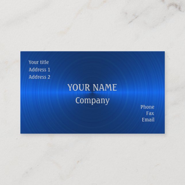 Blue metal business card (Front)