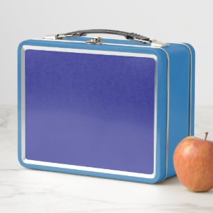 Blue Metal Lunchbox Vintage Retro Kids School Box