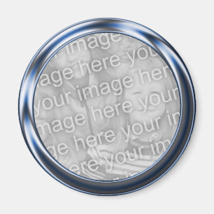 Blue Metal Photo Frame Magnet