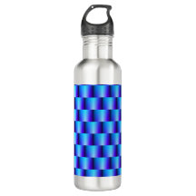 Blue Metallic Abstract Basket Weave Elegant Chic 710 Ml Water Bottle