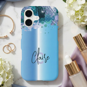 Blue Metallic Artistic Luxury Chic Modern Glam