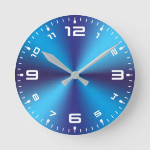 Blue Metallic Background-36361 Round Clock
