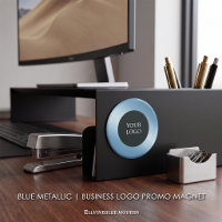Blue Metallic Business Logo Promo