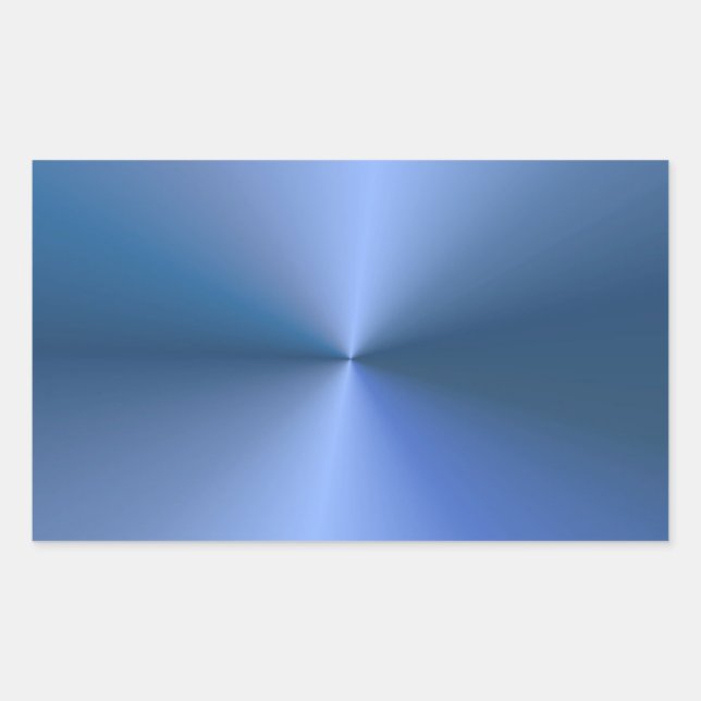 Blue Metallic Look Blank Trendy Template Elegant Rectangular Sticker (Front)