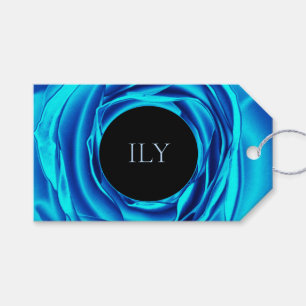 Blue Metallic Rose Gift Tag