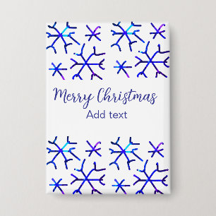Blue metallic shiny snowflakes Christmas pattern f