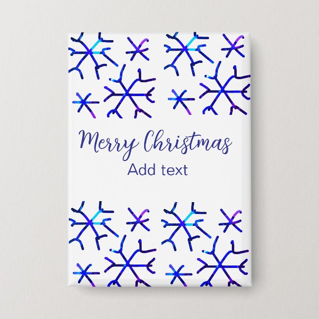 Blue metallic shiny snowflakes Christmas pattern f (Front)