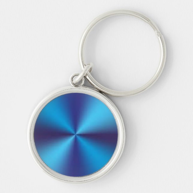 Blue Metallic Texture Design-47456 Key Ring (Front)