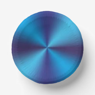 Blue Metallic Texture Design Paper Plate
