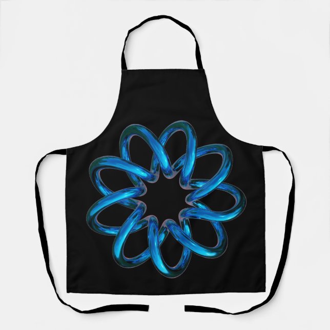 Blue Metallic Torus Knot Apron (Front)