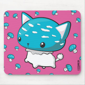 Blue Mewshroom Cat Kitty Mushroom Mouse Pad