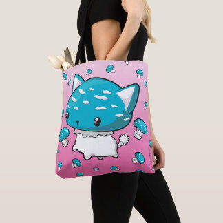 Blue Mewshroom Kitty Cat Mushroom Bag