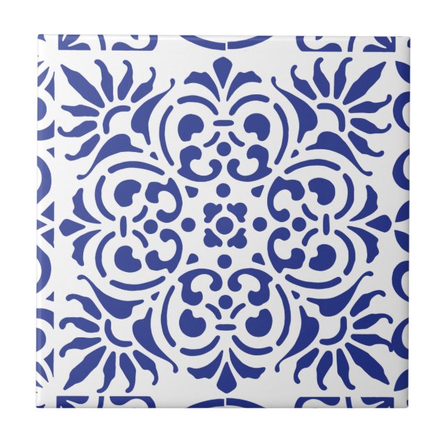 Blue Mexican Ceramic Tile (Front)
