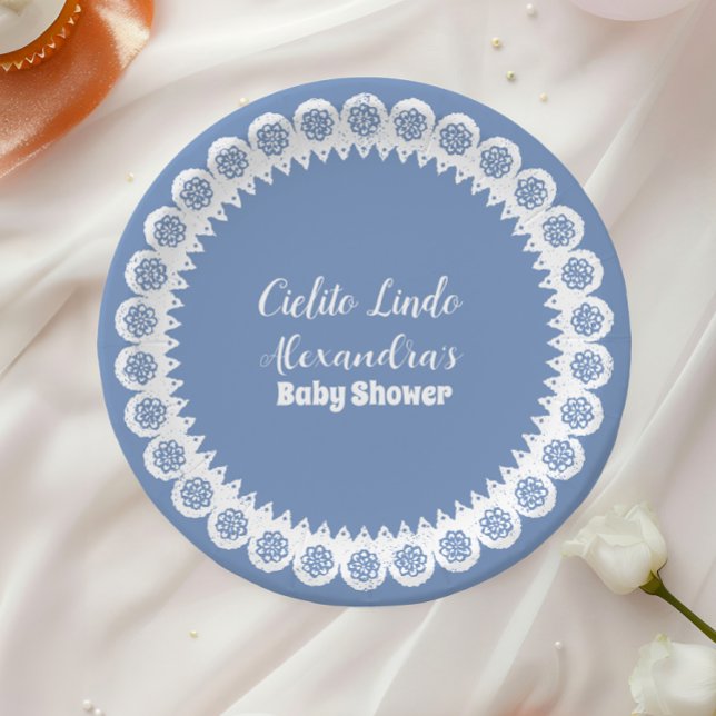 Blue Mexican Cielito Lindo  Baby Shower  Paper Plate (Creator Uploaded)