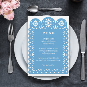 Blue MEXICAN PAPEL PICADO menu