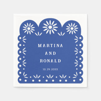 Blue MEXICAN PAPEL PICADO Napkin