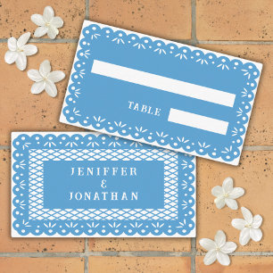 BLUE MEXICAN PAPEL PICADO place card