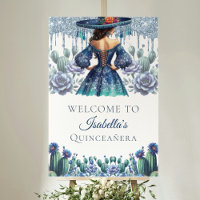 Blue Mexican Style Quinceañera Custom Welcome