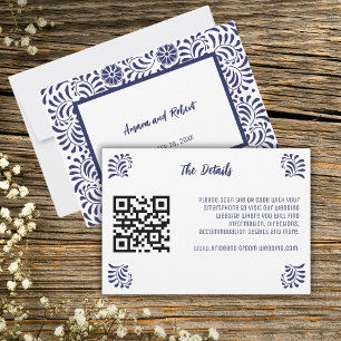 BLUE  MEXICAN TALAVERA ENCLOUSURE CARD