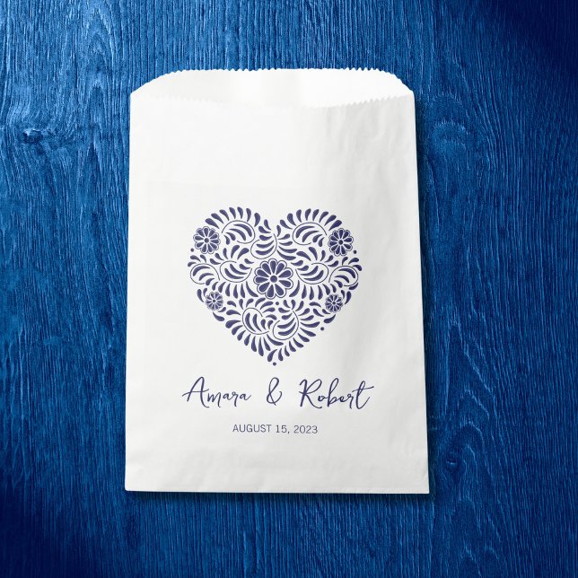 Blue Mexican Talavera heart Favour Bags (Creator Uploaded)