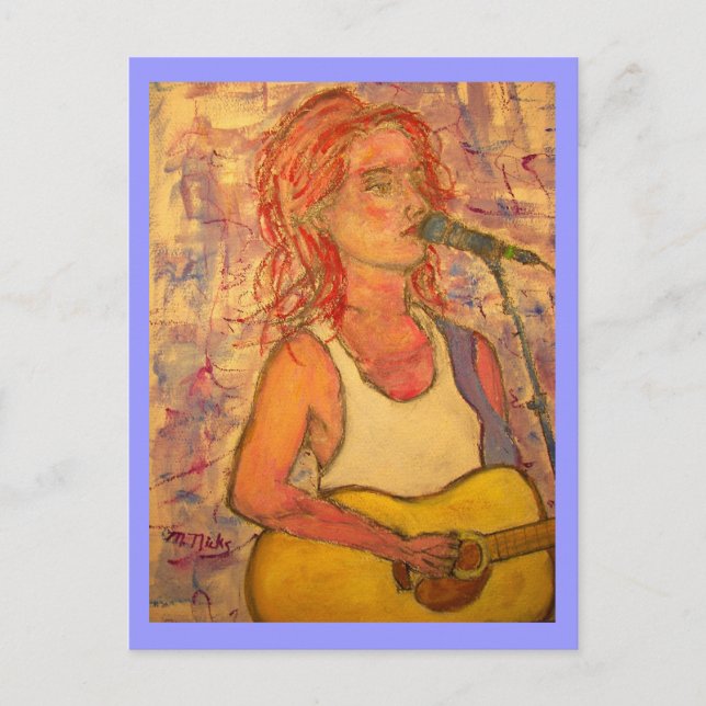 blue microphone songstress postcard (Front)