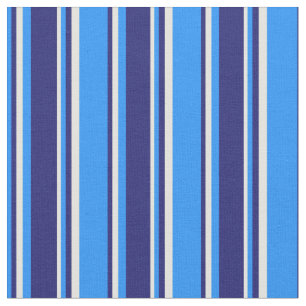 Blue, Midnight Blue & Light Yellow Coloured Lines Fabric