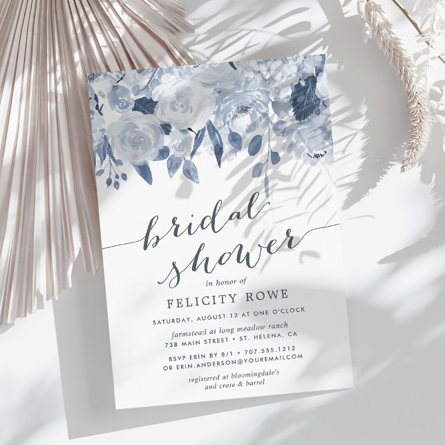 Blue Midsummer Floral | Bridal Shower Invitation (Creator Uploaded)